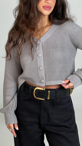 TRICOT GAYA BOTÕES CINZA