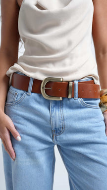 CINTO COURO CARMEL - 2 CORES