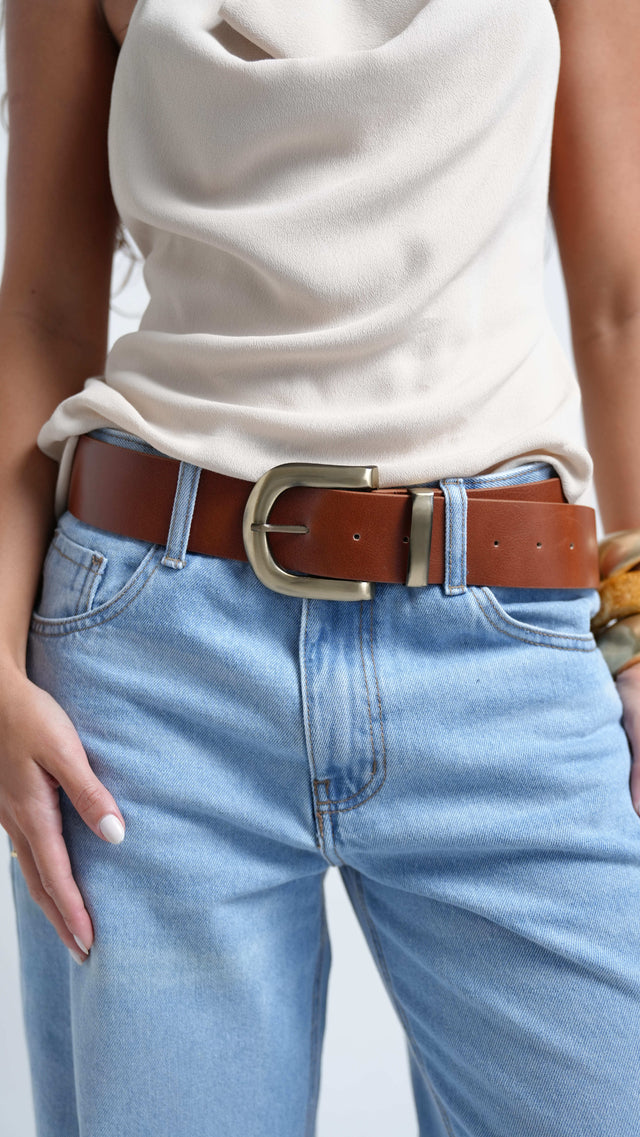 CINTO COURO CARMEL - 2 CORES