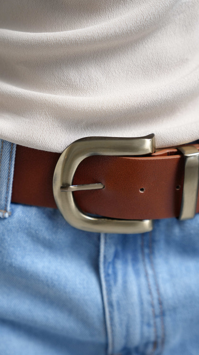 CINTO COURO CARMEL - 2 CORES