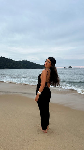 VESTIDO MIDI GAYA PRETO